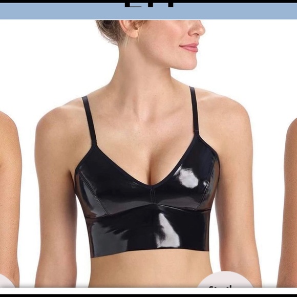 Commando Other - Commando Patent Leather Long Line Bralette Black